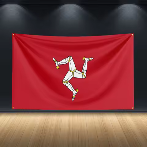 3X5Ft the Isle of Man Flag PAOPAO Flag For Decor