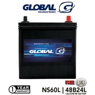GLOBAL NS60L 48B24L/ 48B24LS & 50B24L Bateri Kering for Proton waja. honda City, civic, HRV, Accord,