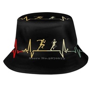 Runner Marathon Heartbeat Retro Vintage Unisex Summer Cap Sunscreen Hat Marathon Runner Streets