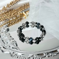 金運石熊熊暴富閃電招財手串 - 金運石招財熊熊、黑髮晶、鷹眼石