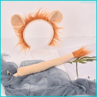 Nan Lion Costume Set Lion Ears Headband Tail Animal Fancy Costume Kit for Kids Adult
