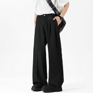 Jies Embroidery Semi-Elastic High Waist Suit Pants J019