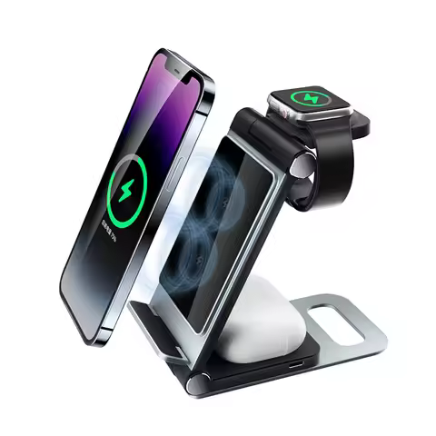 Wireless Charger for Samsung 3 in 1 Wireless Charging Station Foldable Wireless Charger Stand for Sa