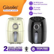 【Sirim Certified】Giselle Air Fryer with Timer &amp; Temperature Control - Black/Cream White (3.0L/1000W) KEA0198