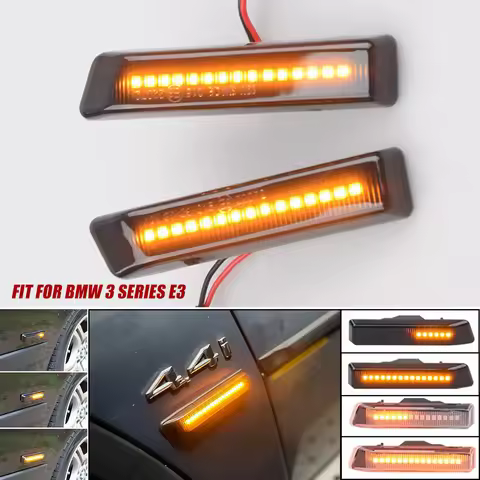 Car Front Wing Smoke/Crystal Lens Dynamic LED Side Marker Repeater Indicator Light 63132492179 63137