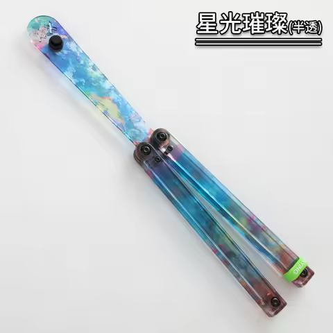 Practice Balisong Training Folding Flail Knife‌ ABS Handle Outdoor Trainer Tanto Pocket No Sharp EDC