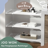 红NAE BANG 粉JOO WOO WON Multifunctional Cupboard Divider Divider Shelf Adjustable Kitchen Cupboard Sh