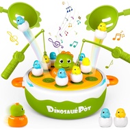 Dinosaur Pop Up Board Games, 4-in-1 Magnetic Fishing Games Set, Dinosaur Operation Game for Toddlers