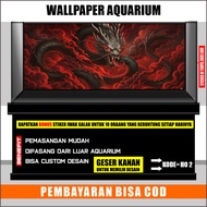 AQUARIUM STICKERS, AQUASCAPE, AQUARIUM GLASS STICKERS, DRAGON HO2 THEME AQUARIUM BACKGROUND