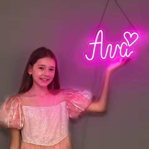 Ava Neon Sign Personalized LED Name Neon Light for Kids Bedroom Birthday Party Decoration Light Best