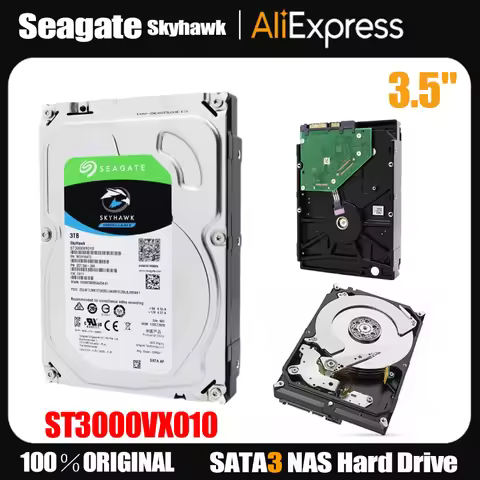 For 2026 NEW ST3000VX010 Hard Drive Seagate Surveillance Skyhawk 3 TB,Internal, 3.5"