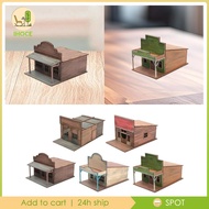 [Ihoce] 1/72 Town Building Model Kit Paintable Unfinished Wood Architecture Model