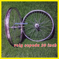wheelset 20 atau velg sepeda 20in siap pakai sudah dirakit dan disetel jari2