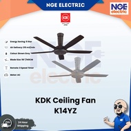 KDK K14YZ Kipas Siling (140cm/56″) AC Ceiling Fan 5 Blade Regulator Kipas Siling Remote Fan with Ene