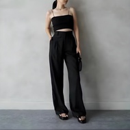 Oro Pants Women's Knit Premium High Waist Women's Long Pants