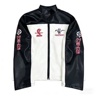 Ferrari Full Style F1 Racing Suit Pu Leather Embroidery Racing Suit Motorcycle Suit Retro Style Moto
