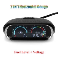 Car 2 in 1 LCD Digital Display Voltmeter Gauge/ FUEL GAUGE Universal