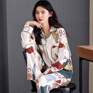 Korean Long Sleeve Cotton Sleepwear Pajama Set For Women Nightwear