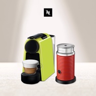 Nespresso 膠囊咖啡機 Essenza Mini綠+Aero3紅色奶泡機