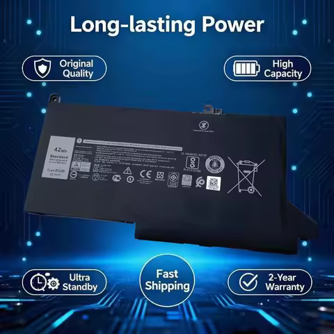 New DJ1J0 11.4V 42Wh Laptop Battery for DELL Latitude 7280 7390 7490 5300 7400 7290 5310 7300 7380 P