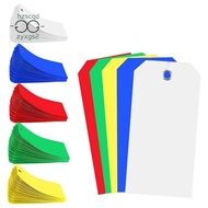 500 Pieces 4 3/4Inch X 2 3/8Inch Plastic Shipping Tags Colorful Blank Labeling Tags Waterproof Hang 