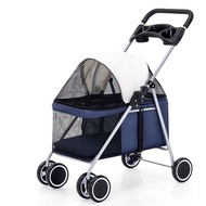 Pet Stroller Portable Foldable Pet Trolley Dog Cat Cat out Stroller Four-Wheel Trolley Hot