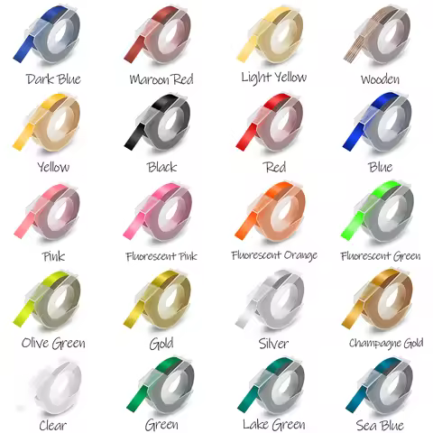 3D Embossing Tape Compatible Dymo Typewriter Dymo 12965 1610 1540 1880 Motex E101 B90 Labeller 9mm P