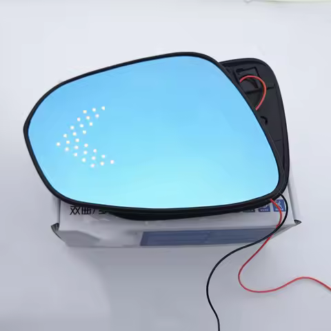 Blue Wing Mirror Glass Heated Angle Wide Glare Proof LED Turn Signal Lamp for Toyota Fortuner NOAH V