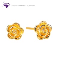 [Yuanda Jewelry] Gold 9999 Rose Pure Earrings-Pure 9999 National Standard 5-0020