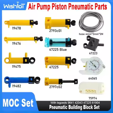 MOC Pneumatic Building Block Set Technical Hose Air Pump Piston Pneumatic Parts Compatible With LEGO