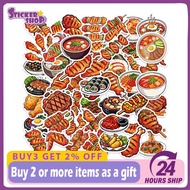 50pcs Cartoon Japanese Cuisine BBQ Sticker DIY Diary Luggage Scrapbook Mobile Phone Bicycle Sticker