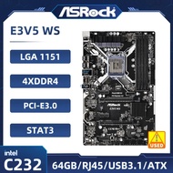 ASRock E3V5 WS Motherboard LGA 1151 Intel C232 DDR4 64GB support 7500 6500 6100 6700 7700 G4600 E3-1