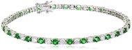 Sterling Silver Alternating Stone Prong Set AAA Cubic Zirconia Tennis Bracelet (previously Amazon Co