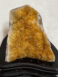 頂級天然巴西爆閃黃水晶原石 （財富之石）招財黃晶洞 家居及辦公室風水擺件