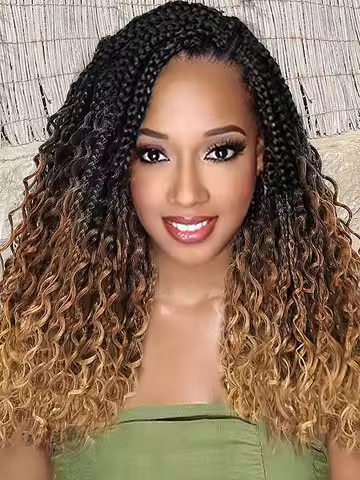 Goddess Box Braids With Curly Ends Crochet Hair 14 18Inch Boho Box Braids Crochet Hair 1B 30 27 Colo