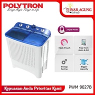 NEW MESIN CUCI POLYTRON 2 TABUNG PWM 9072 B / PWM9072B 9KG 100% ORI