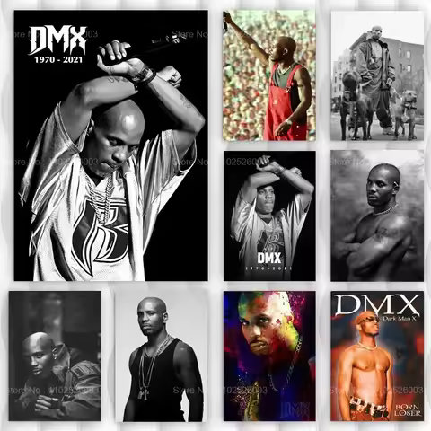 New DMX Black White Rapper Music Singer Star Posters Prints Wall Art Canvas Oil Painting Pictures Ph