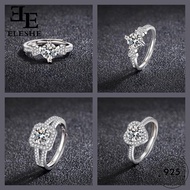 ELESHE JEWELRY Moissanite Perempuan 925 Fashion Cincin Adjustable Women Ring Original Diamond Silver M150