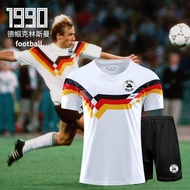 In 1990 Germany soccer uniform shirt suits men 18 klinsmann euro restoring ancient ways adult training suit เสื้อทีมฟุตบอล เสื้อบอล เสื้อกีฬาผู้ชาย เสื้อฟุตบอลยุค90 เสื้อฟุตบอลย้อนยุค