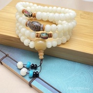 Ready Stock白玉菩提根手串白菩提子108颗天然佛珠念珠男女手链手持项链念佛    Hand str beads8.17