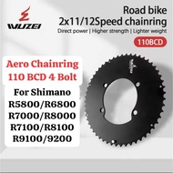 WUZEI Aero Double Multi Speed Chainring Bcd 110 4-BoltBcd 48T 50T 52T 54T 56T Shimano R7000 R8000 R8