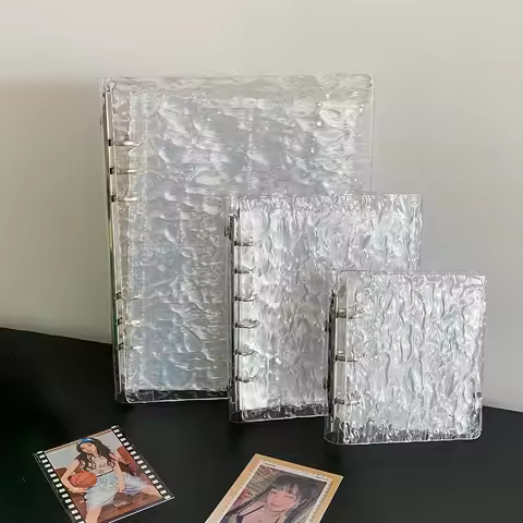 Practical Acrylic Photo Album A5/A7/A8 Water Ripple Design Idol Card Organizer Loose-leaf Photocard 