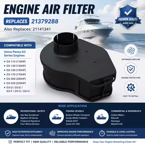 21379288 Engine Air Filter Replace 21141341 For Volvo Penta D3-110 D3-150 D3-170 D3-200 D3-220 D3-D 