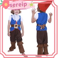 SEREIP Seven Dwarfs Gnome Costume, Xmas Suit Dress Up Child Boys Dwarf Cosplay Costume,  Fairy Tale 