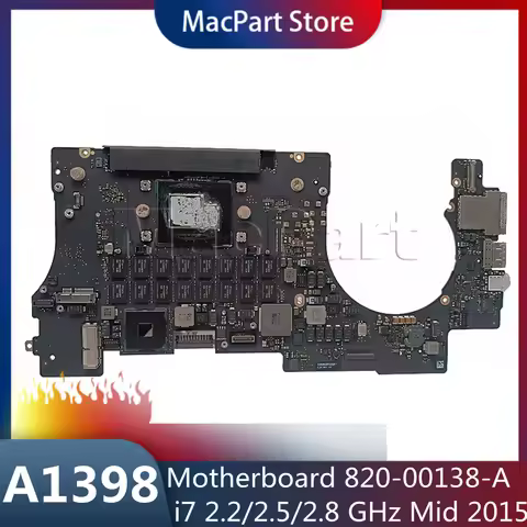 Original A1398 Motherboard 820-00138-A for Macbook Pro Retina 15" Logic Board Core i7 2.2/2.5/2.8 GH
