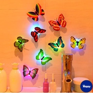 HS [SD] LED Butterfly Decoration Night Light / 3D Butterfly Sticker Wall Light / Colorful Romantic N