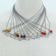 香氛項鍊 12生肖鑲鑽純銀 鈦鋼鍊鍊長可調 香氛琉璃珠 附精油滴管