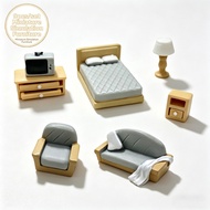 9pcs/set Miniature Simulation Furniture Mini Sofa TV Micro Scene Pretend Play Toys Small Ornaments D