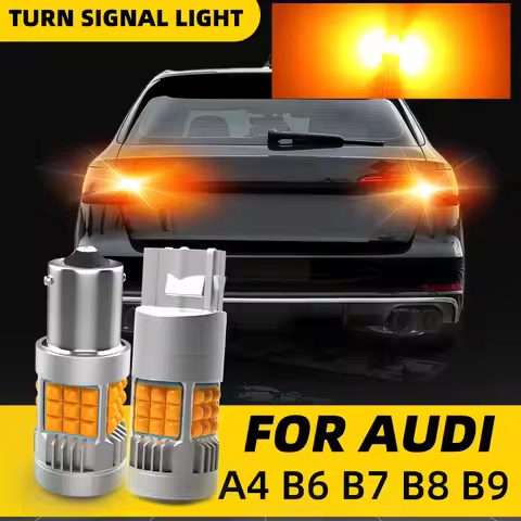 2pcs Car LED Turn Signal Lights Bulbs Amber For Rear Direction Indicator Lamp Bulbs For Audi A4 B6 B