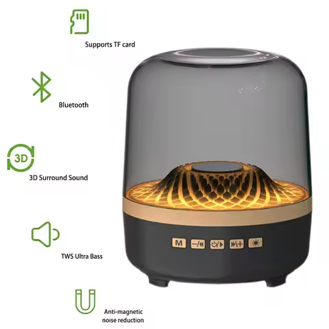 Wireless Bluetooth Speaker Portable Stereo Music LED Subwoofer Outdoor Powerful Wireless FM Radio Bl